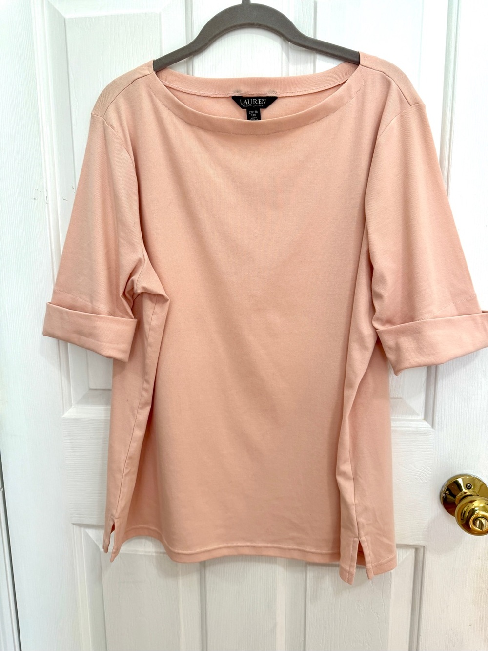 Ralph Lauren Blush Pink Boatneck Elbow-Sleeve Tunic